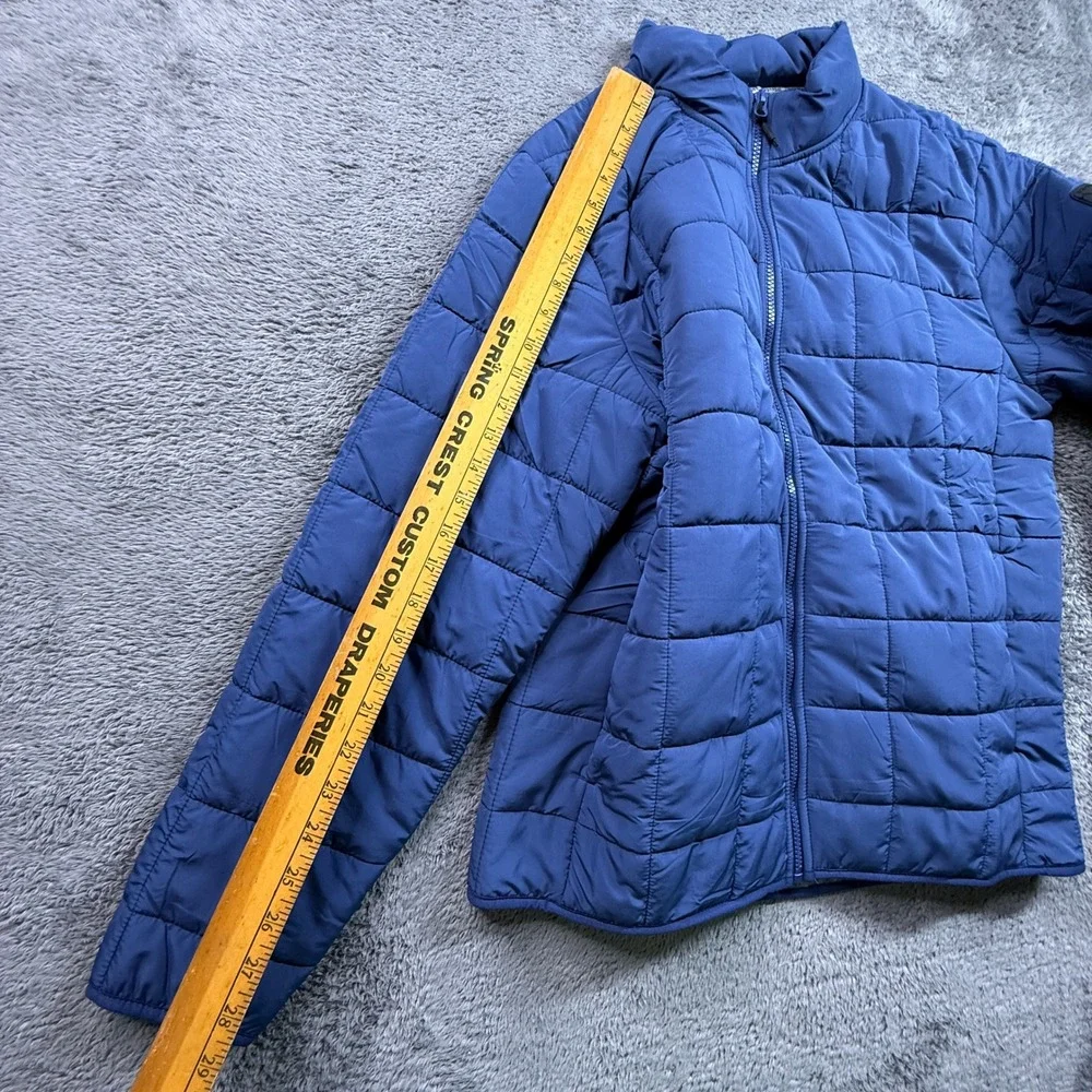 Voyager Quilt Lined Puffer Jacket Mens M Blue Full Zip Gorpcore Outdoor